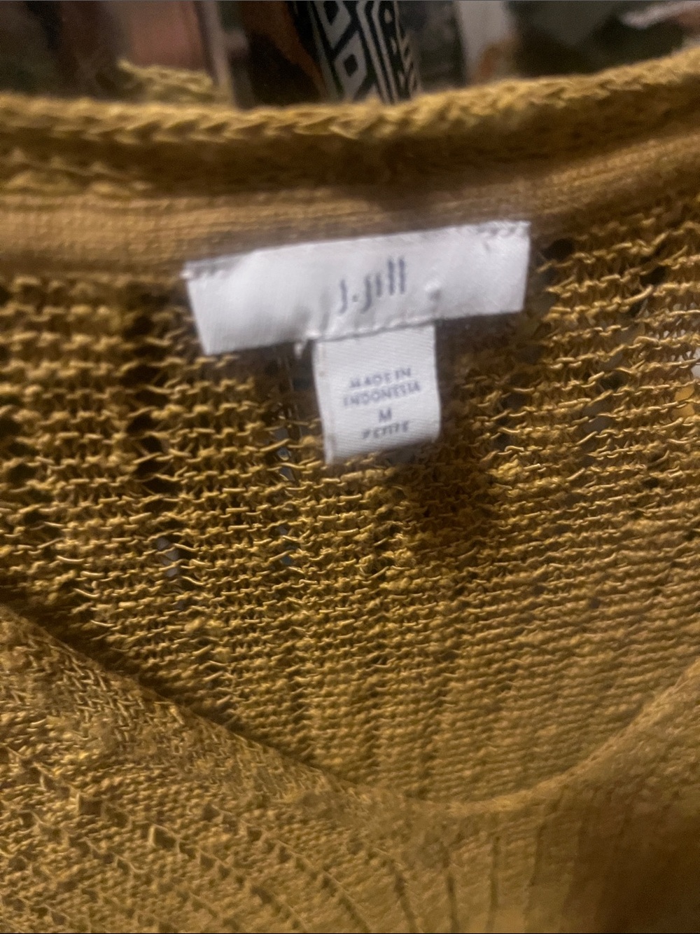 J. Jill Mustard Ribbed V-Neck Tunic Sweater - Picture 4 of 5